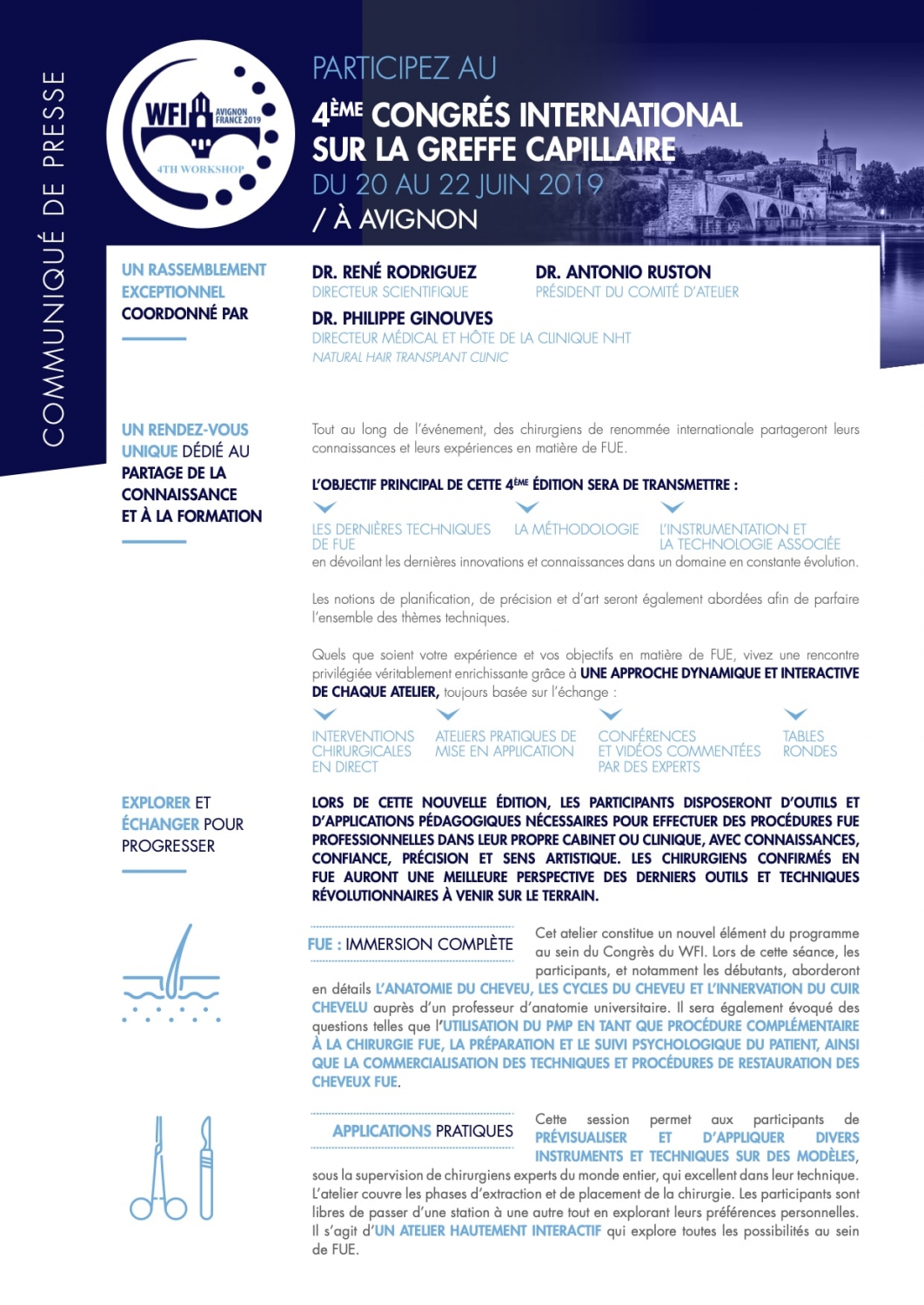 Congrès international sur la greffe de cheveux à Avignon
